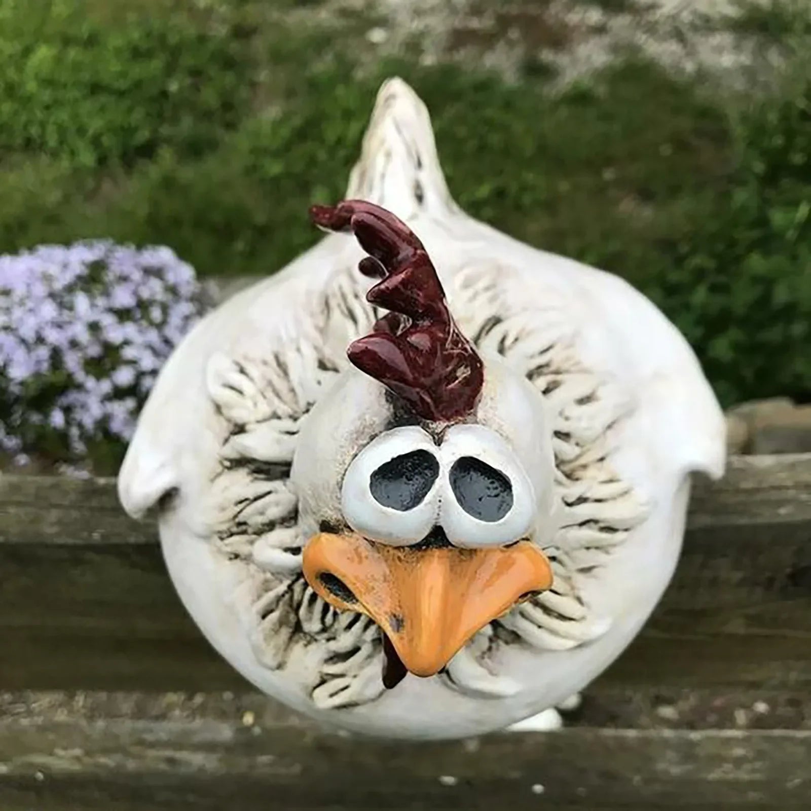 Funny Chicken Fence Decor Statues