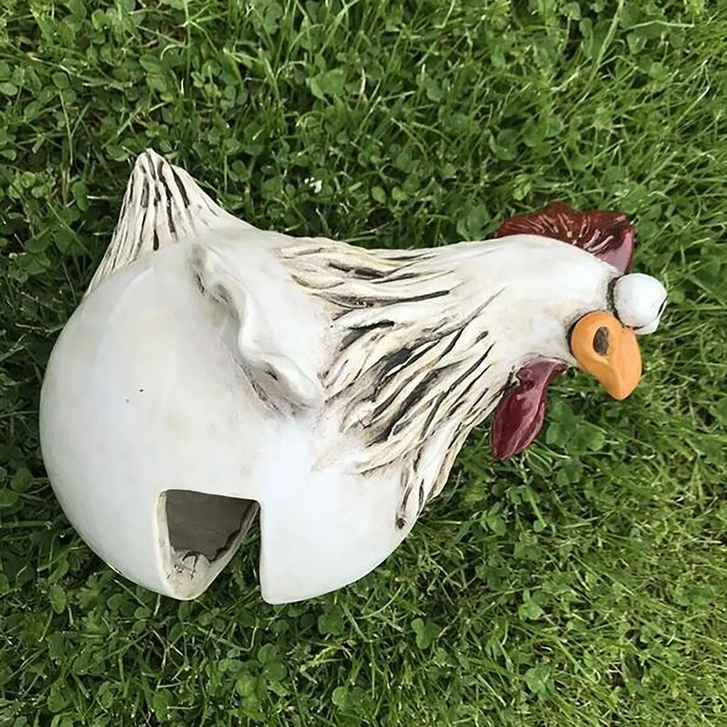 Funny Chicken Fence Decor Statues