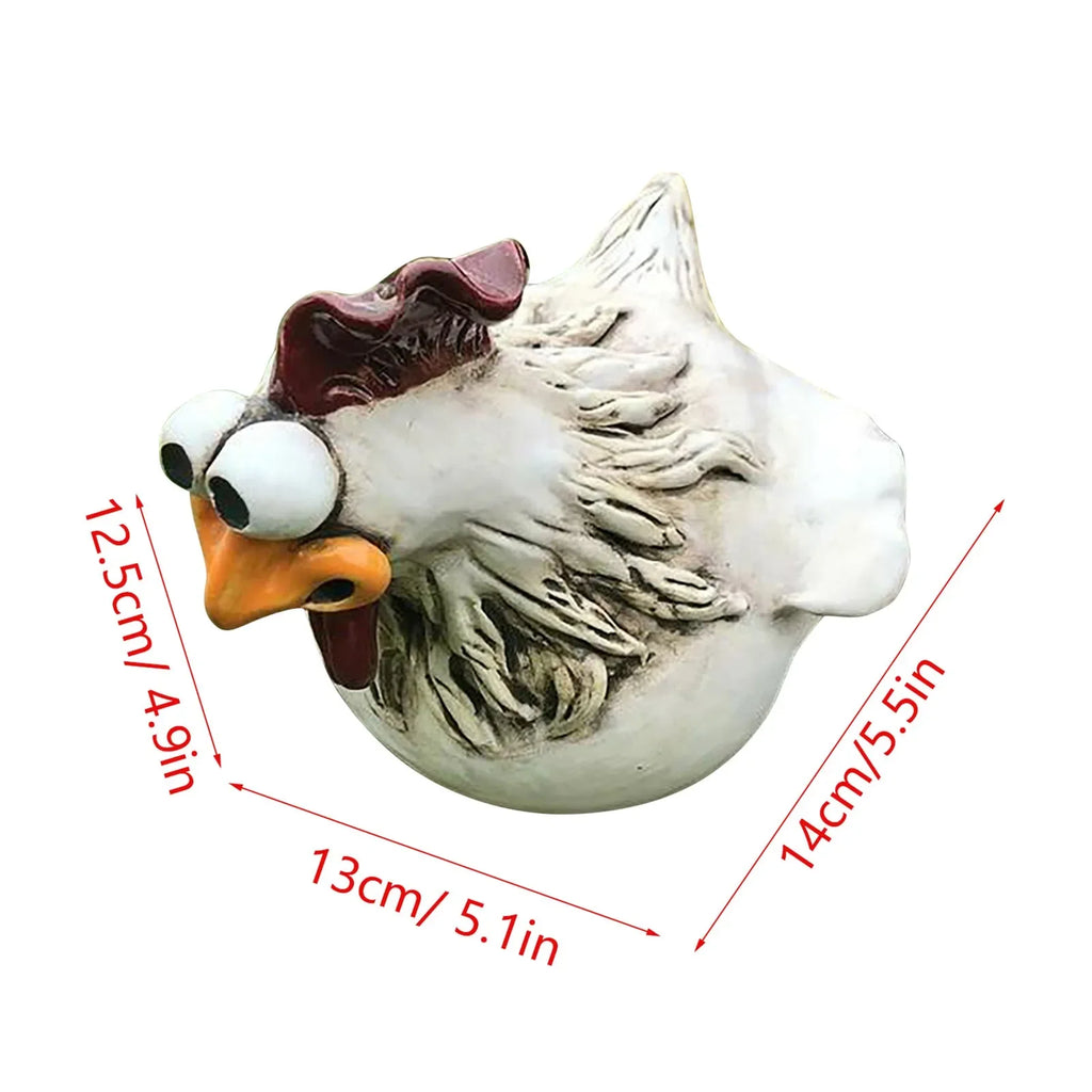 Funny Chicken Fence Decor Statues