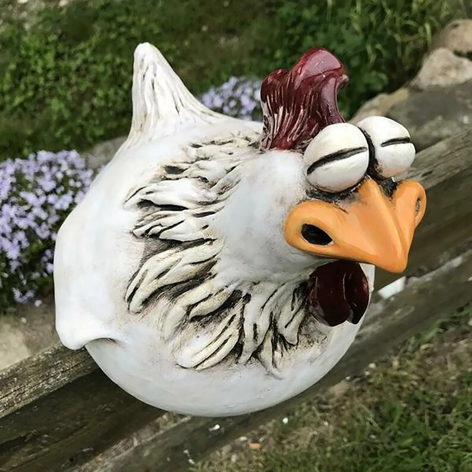 Funny Chicken Fence Decor Statues