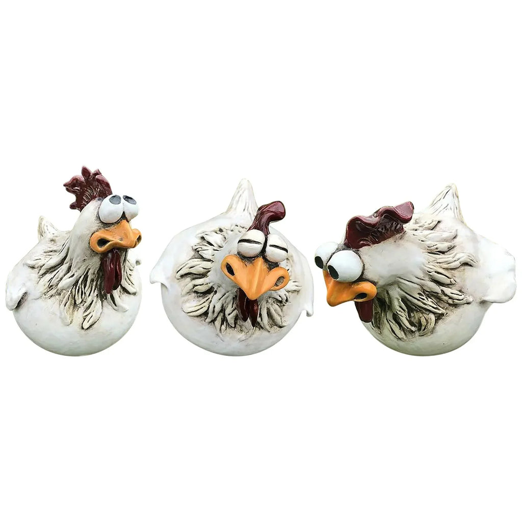 Funny Chicken Fence Decor Statues
