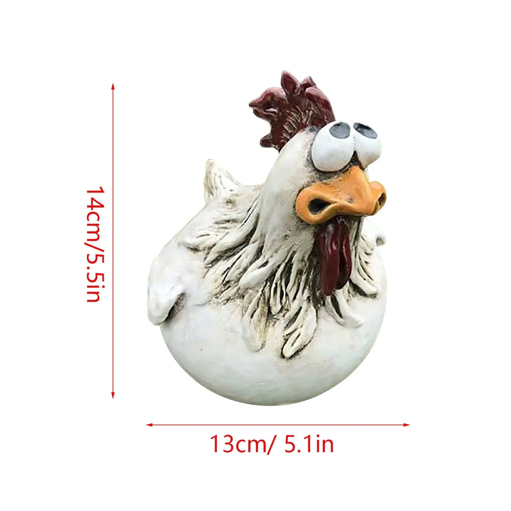 Funny Chicken Fence Decor Statues