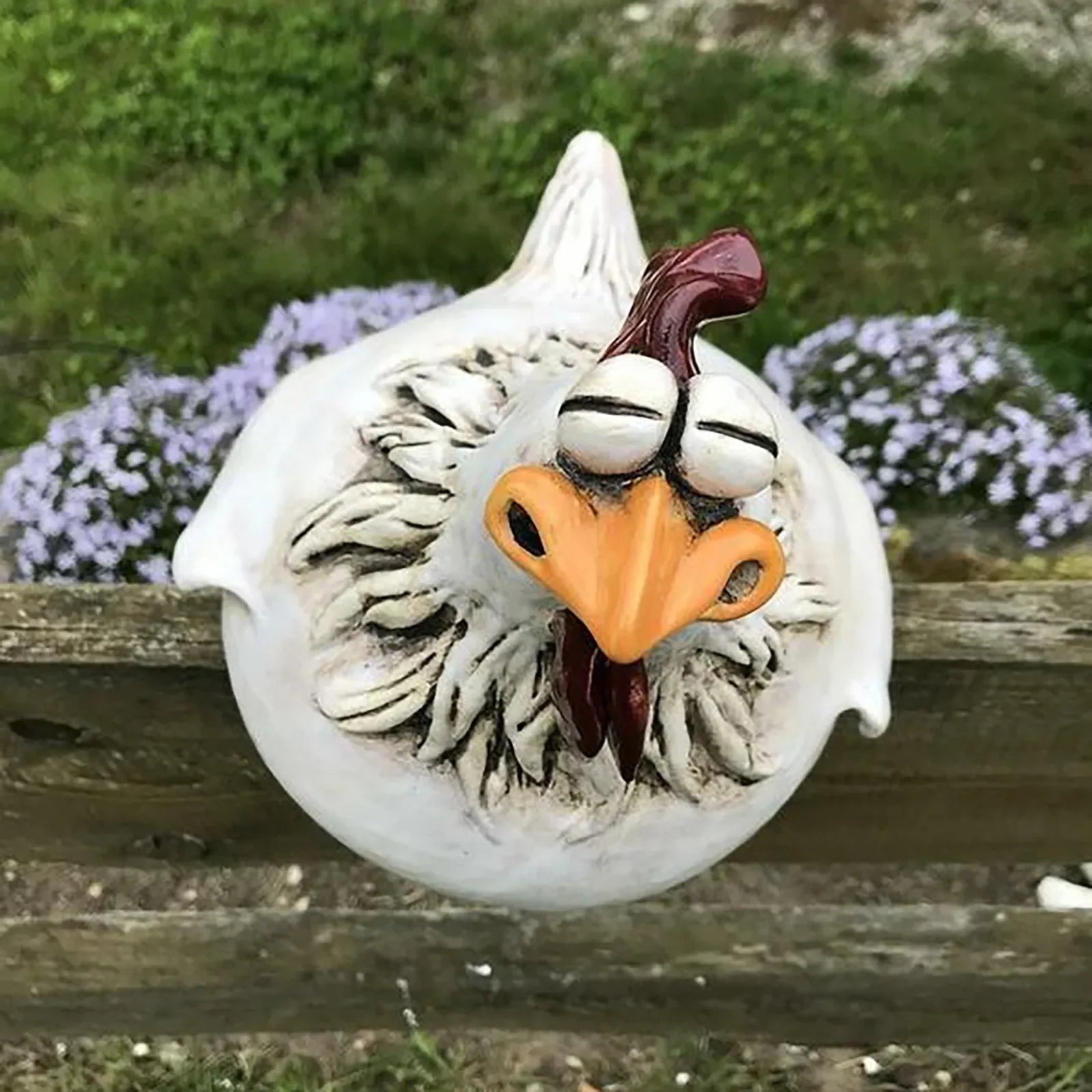 Funny Chicken Fence Decor Statues