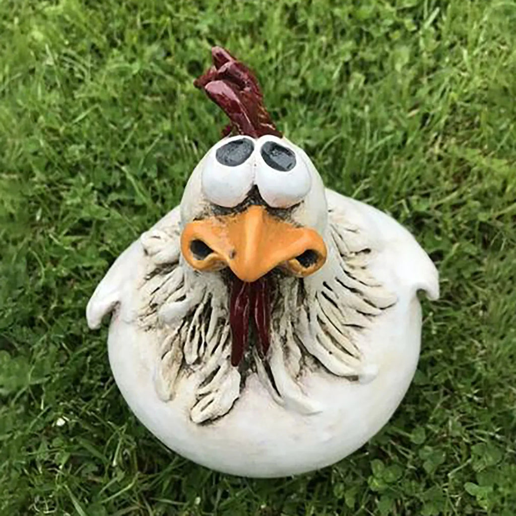 Funny Chicken Fence Decor Statues